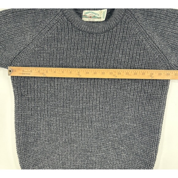 Aran Crafts Men's 100% Wool Charcoal Gray Sweater Ireland Fisherman Small - Picture 5 of 7